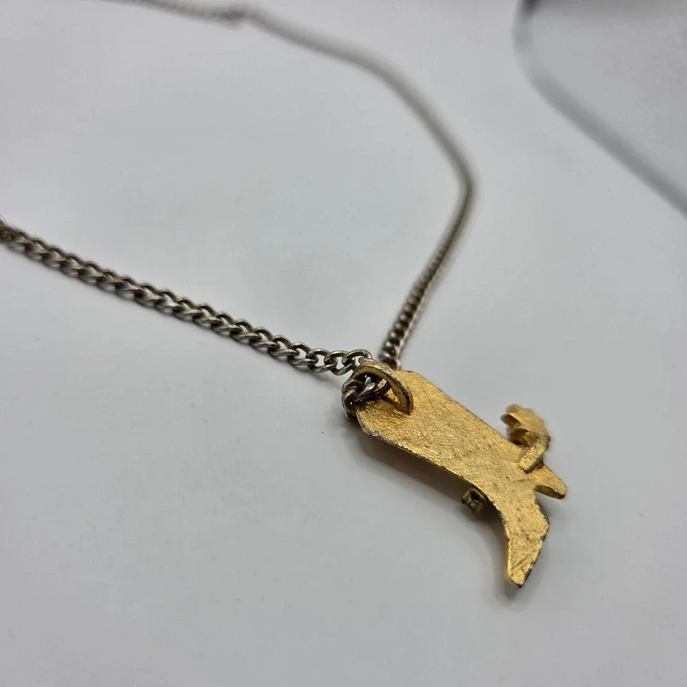 Unbranded Cowboy Boot Necklace Women OS Gold Silver Good Rhinestone Western Spur